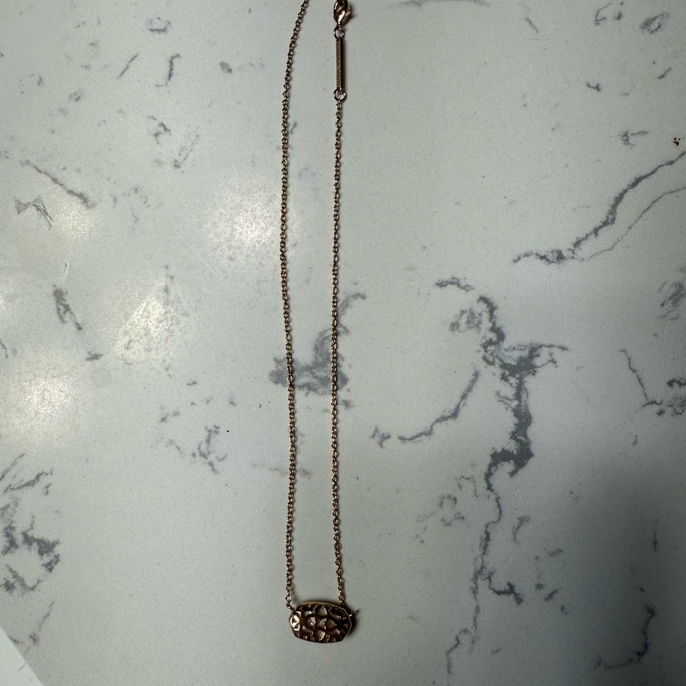 Kendra Scott Rose Gold Necklace with White Stone - Picture 2 of 2
